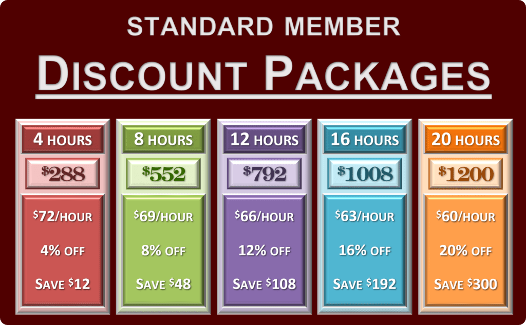 Standard Member Discount Packages